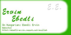 ervin ebedli business card
